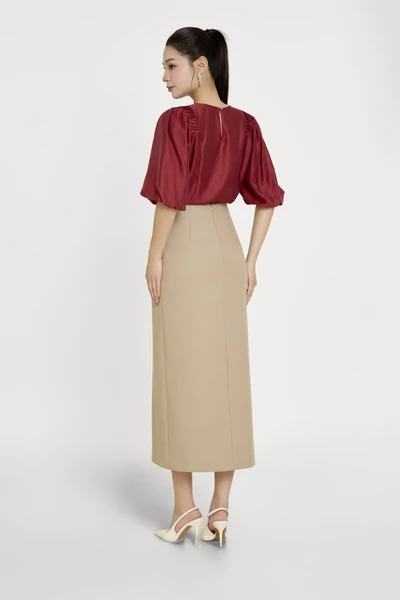 Elegant Silk Blouse - Áo sơ mi tay lỡ