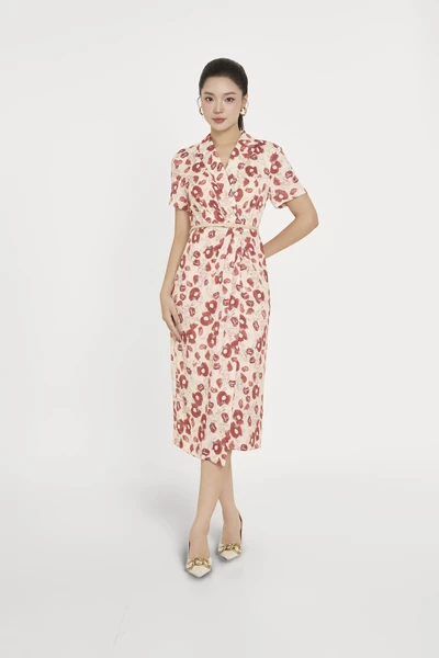 Floral Wrap Dress - Đầm ôm cổ K