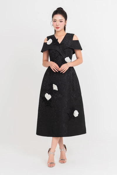 Iris Noir Dress – Đầm dạ hội Jacquard