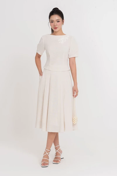Linen Flare Skirt - Chân váy xòe