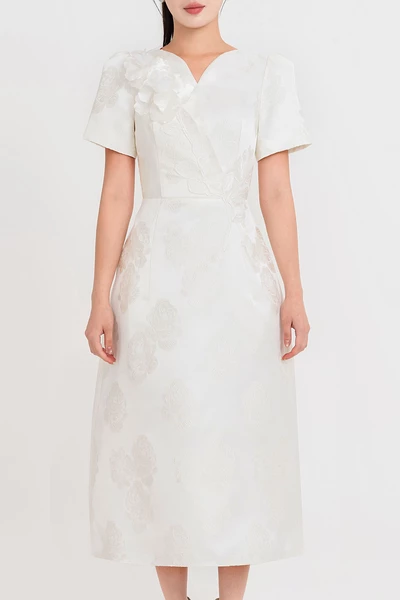 Blossom Elegance Dress - Đầm dạ hội Jacquard