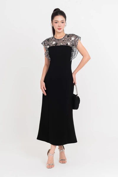 Embellished Velvet Gown - Đầm dạ hội