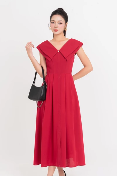 Ruby Flare Dress - Đầm xòe Linen