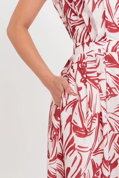 Leaf Print Dress - Đầm xòe tay hến