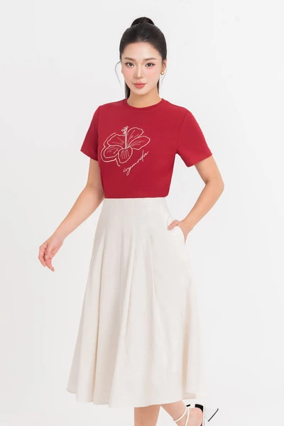 Linen Flare Skirt - Chân váy xòe