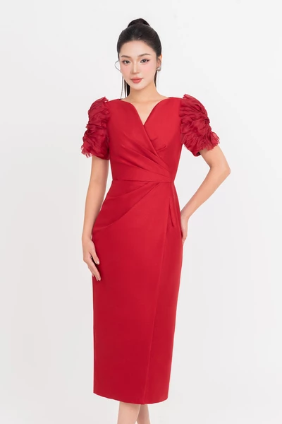 The Crimson Bloom Dress - Đầm dạ hội