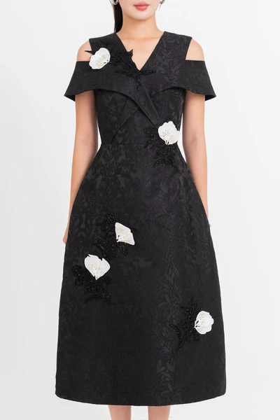 Iris Noir Dress – Đầm dạ hội Jacquard
