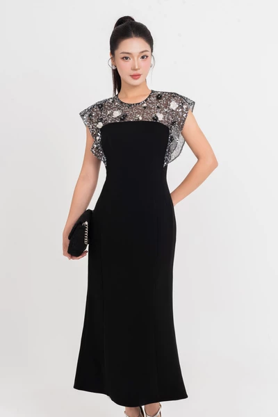 Embellished Velvet Gown - Đầm dạ hội