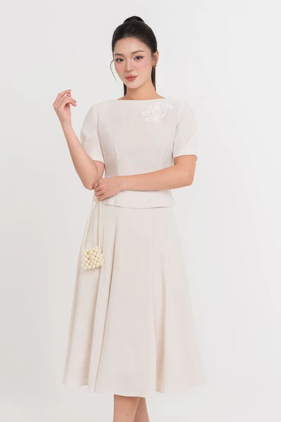 Linen Flare Skirt - Chân váy xòe