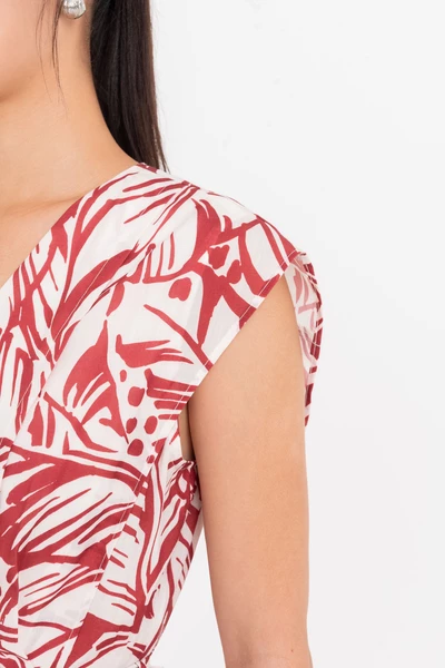 Leaf Print Dress - Đầm xòe tay hến