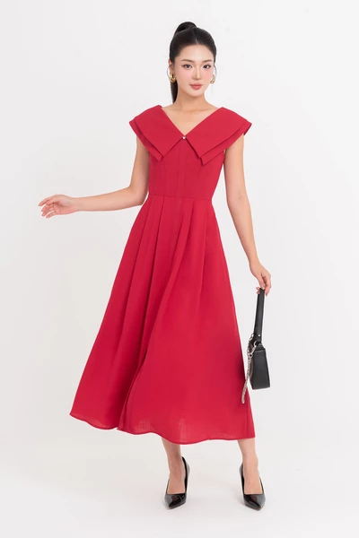 Ruby Flare Dress - Đầm xòe Linen