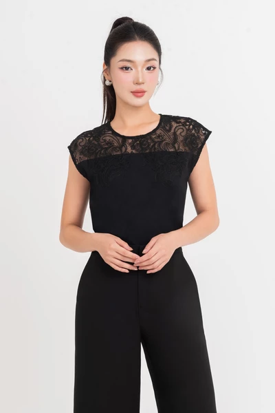 Lace Summer Top - Áo kiểu phối ren