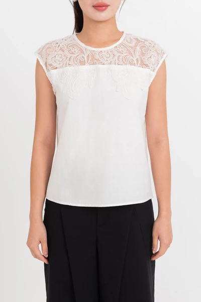 Lace Summer Top - Áo kiểu phối ren