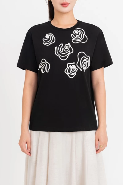 Rose Trace Tee – Áo thun họa tiết