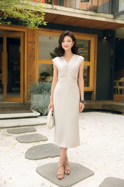 Detail Midi Dress – Đầm ôm tay hến
