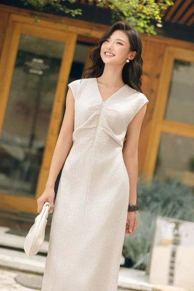 Detail Midi Dress – Đầm ôm tay hến