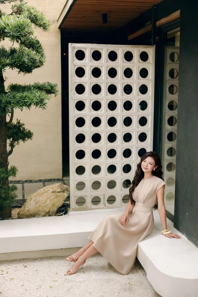 Tencel Alina Dress - Đầm lụa tay hến