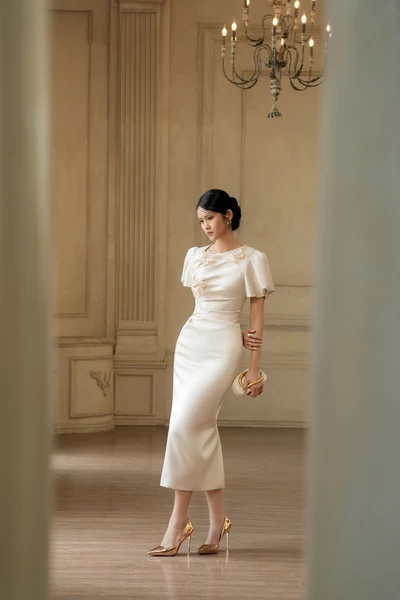 Ivory Bloom Dress - Đầm dạ hội Organza