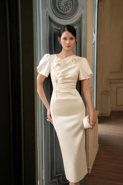 Ivory Bloom Dress - Đầm dạ hội Organza