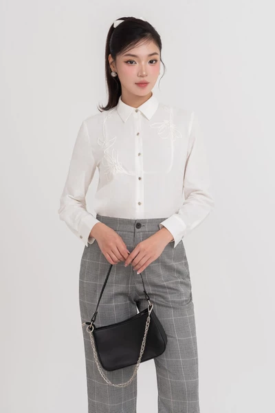 Floral Embro Shirt - Áo sơ mi Cotton