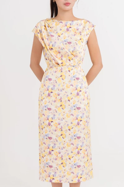 Pastel Garden Dress - Đầm lụa ôm
