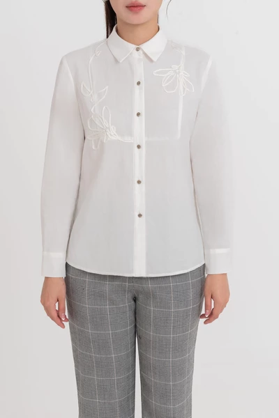 Floral Embro Shirt - Áo sơ mi Cotton