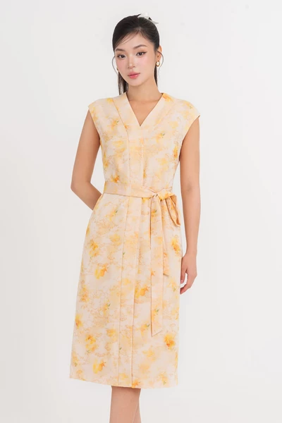 Flora Wrap Dress - Đầm lụa họa tiết