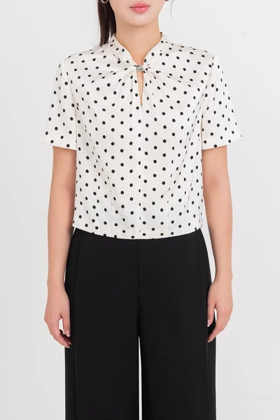 Polka Dot Blouse - Áo sơ mi lụa