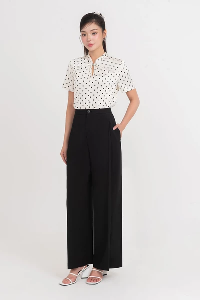 Polka Dot Blouse - Áo sơ mi lụa