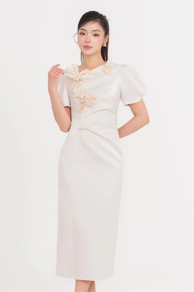 Ivory Bloom Dress - Đầm dạ hội Organza