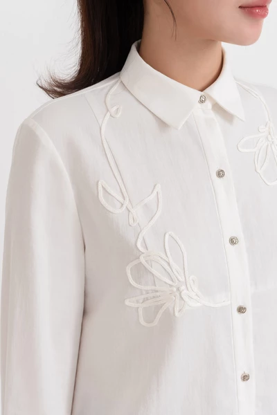 Floral Embro Shirt - Áo sơ mi Cotton