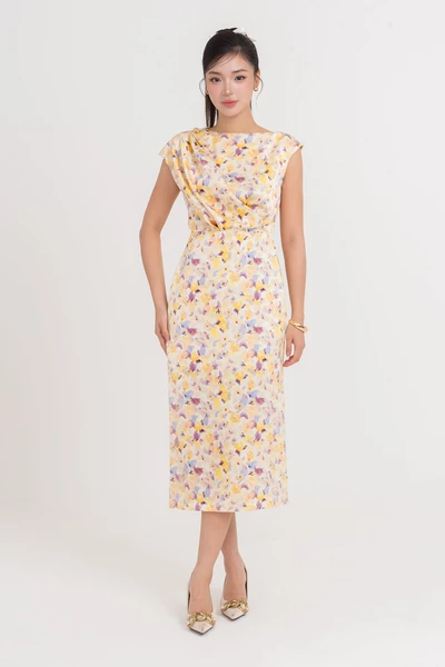 Pastel Garden Dress - Đầm lụa ôm