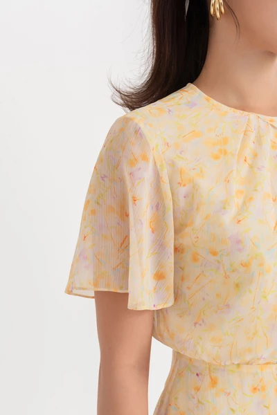 Sunny Bloom Dress – Đầm xòe họa tiết