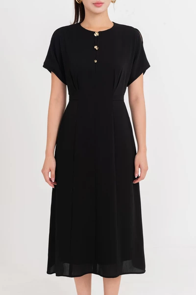 Black Elegance Dress – Đầm lụa xòe