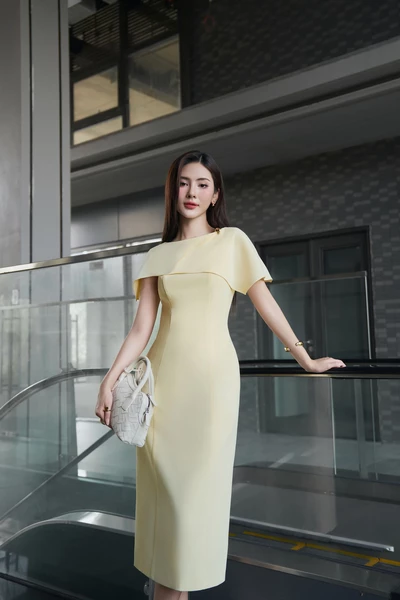 Shoulder Midi Dress - Đầm ôm Tuytsi