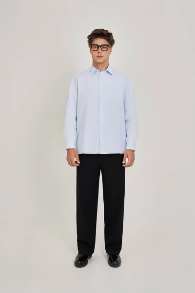 Áo sơ mi Relaxed kẻ tay dài