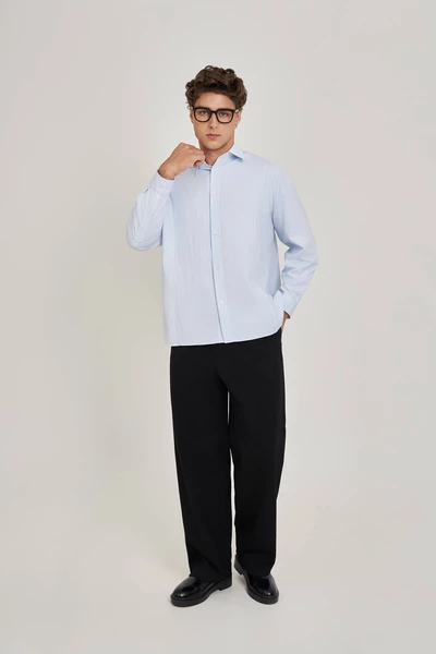 Áo sơ mi Relaxed kẻ tay dài