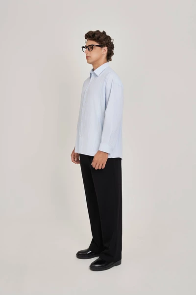 Áo sơ mi Relaxed kẻ tay dài