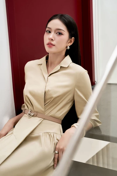 Đầm xòe Khaki Sandy Chic