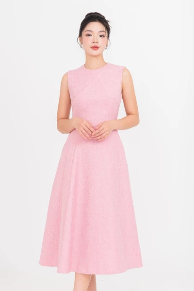 Đầm Tweed Hồng Phấn