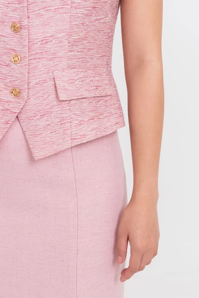 Áo Gile Tweed Pastel