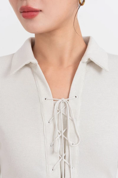Áo thun len Dây Rút Corset