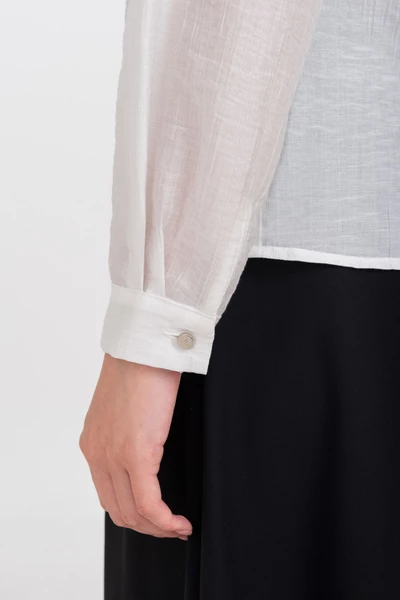 Áo sơ mi Tencel cổ đức dấu khuy