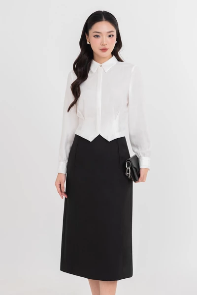 Áo sơ mi Tuytsi dáng ngắn