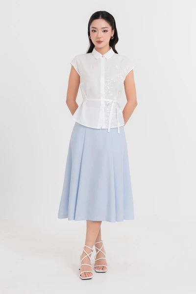 Áo sơ mi lụa Daisy Panel