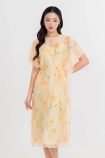 Sunbloom Dress – Đầm lụa họa tiết hoa pastel