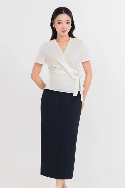 Áo sơ mi cách điệu Wrap