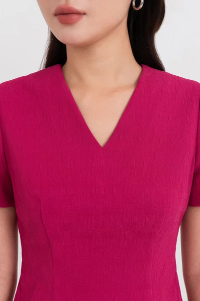 Áo công sở Fuchsia V-Neck