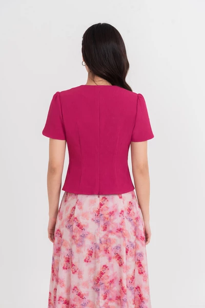 Áo công sở Fuchsia V-Neck