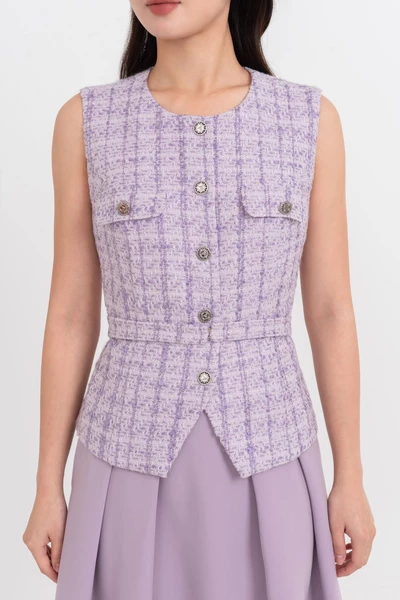 Áo Tweed Lilac Elegance
